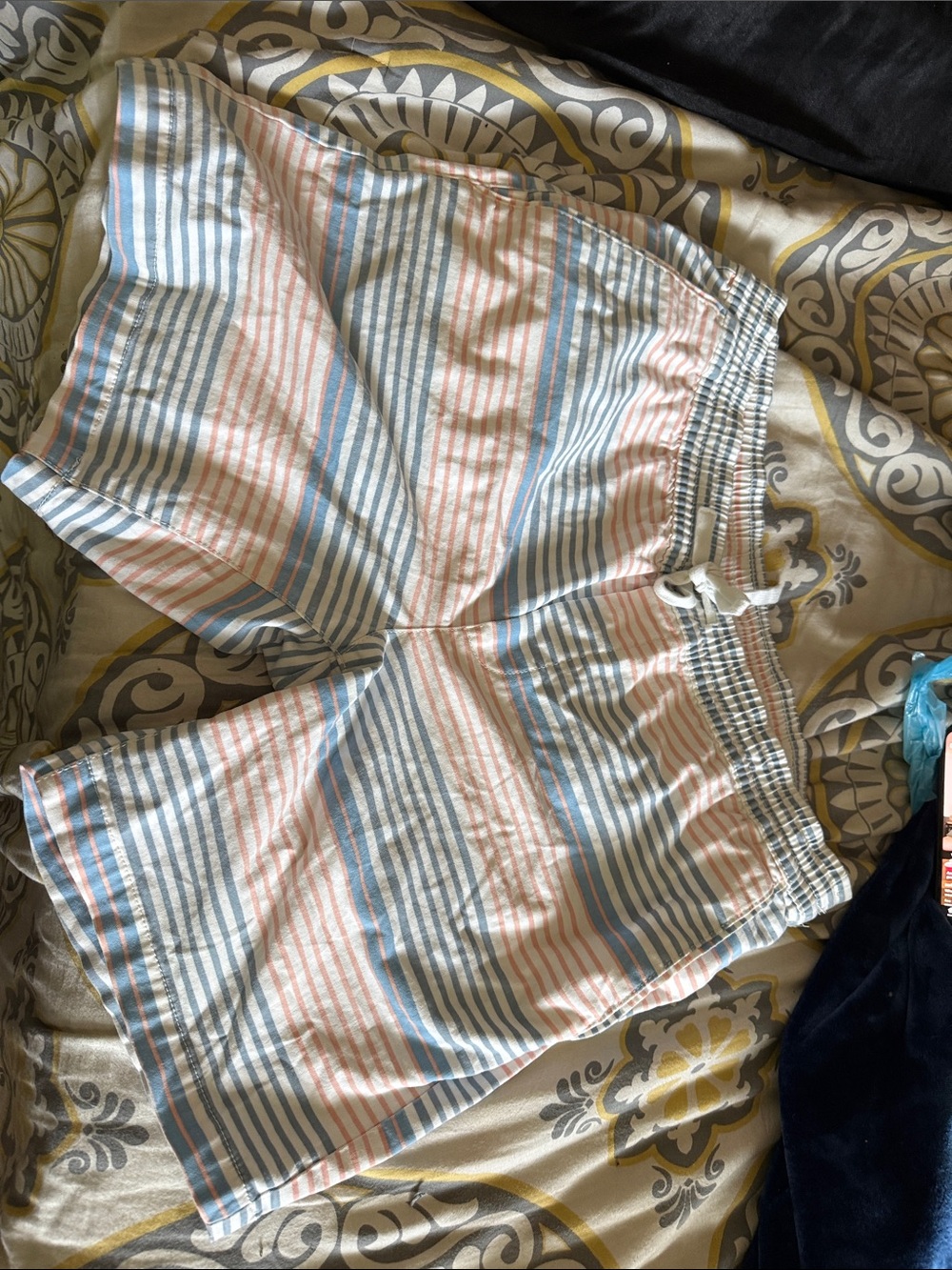 George Men's Striped Casual Shorts - Blue & Pink